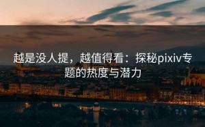 越是没人提，越值得看：探秘pixiv专题的热度与潜力