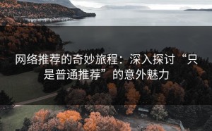 网络推荐的奇妙旅程：深入探讨“只是普通推荐”的意外魅力