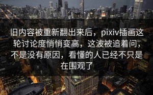 旧内容被重新翻出来后，pixiv插画这轮讨论度悄悄变高，这波被追着问，不是没有原因，看懂的人已经不只是在围观了