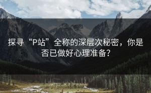 探寻“P站”全称的深层次秘密，你是否已做好心理准备？