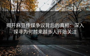 揭开麻豆传媒争议背后的真相：深入探寻为何越来越多人开始关注