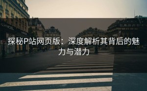 探秘P站网页版：深度解析其背后的魅力与潜力