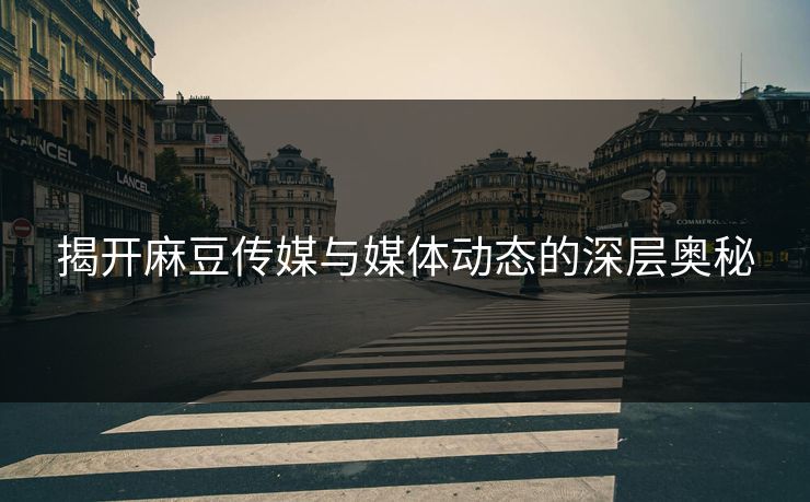 揭开麻豆传媒与媒体动态的深层奥秘