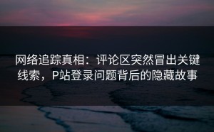 网络追踪真相：评论区突然冒出关键线索，P站登录问题背后的隐藏故事
